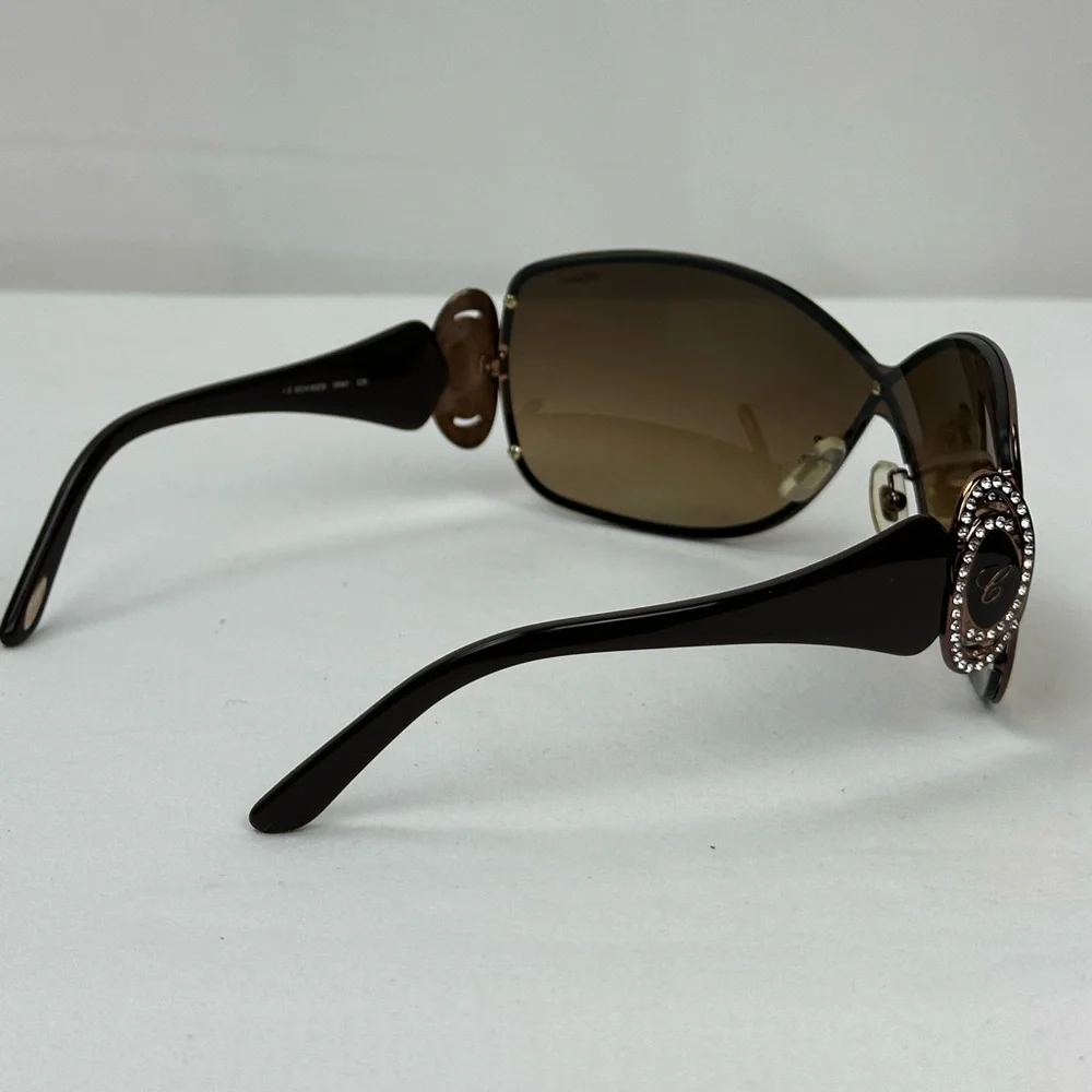 Chopard Women's Brown Gradient Logo Oval Sunglasses